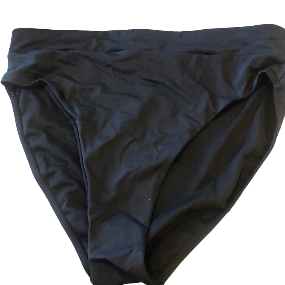 XXL bathing suit bikini 52” band that ties 34” chest 30” waist stretch black - Picture 4 of 7